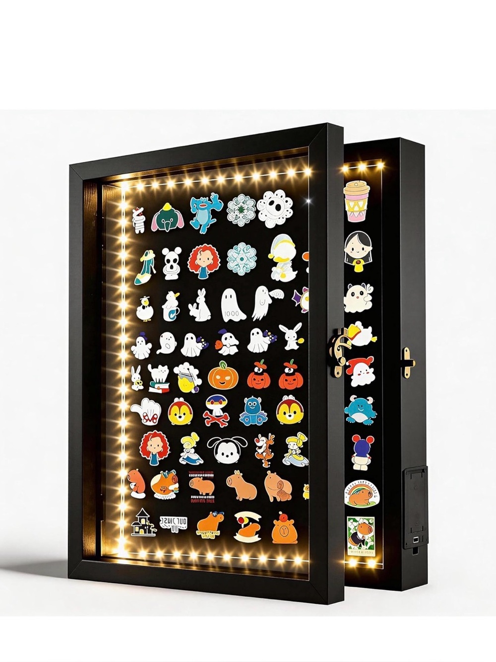 NIB LED Lighted Black Pin Display Shadow Box for Tabletop or Wall Decor